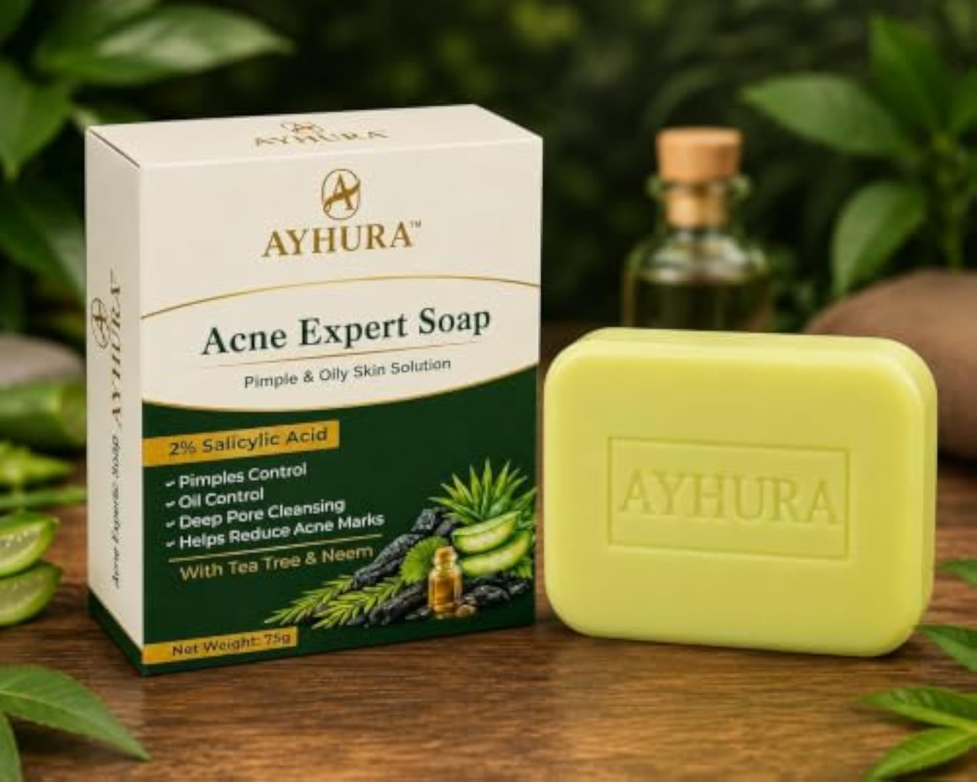 Acne Care Soap with 2% Salicylic Acid, Tea Tree & Neem